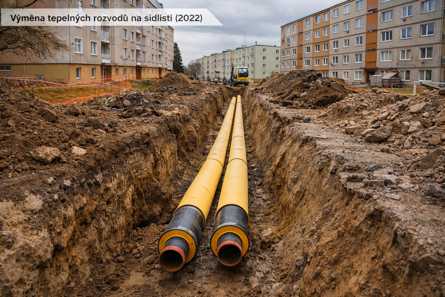Výměna tepelných rozvodů na sídlišti